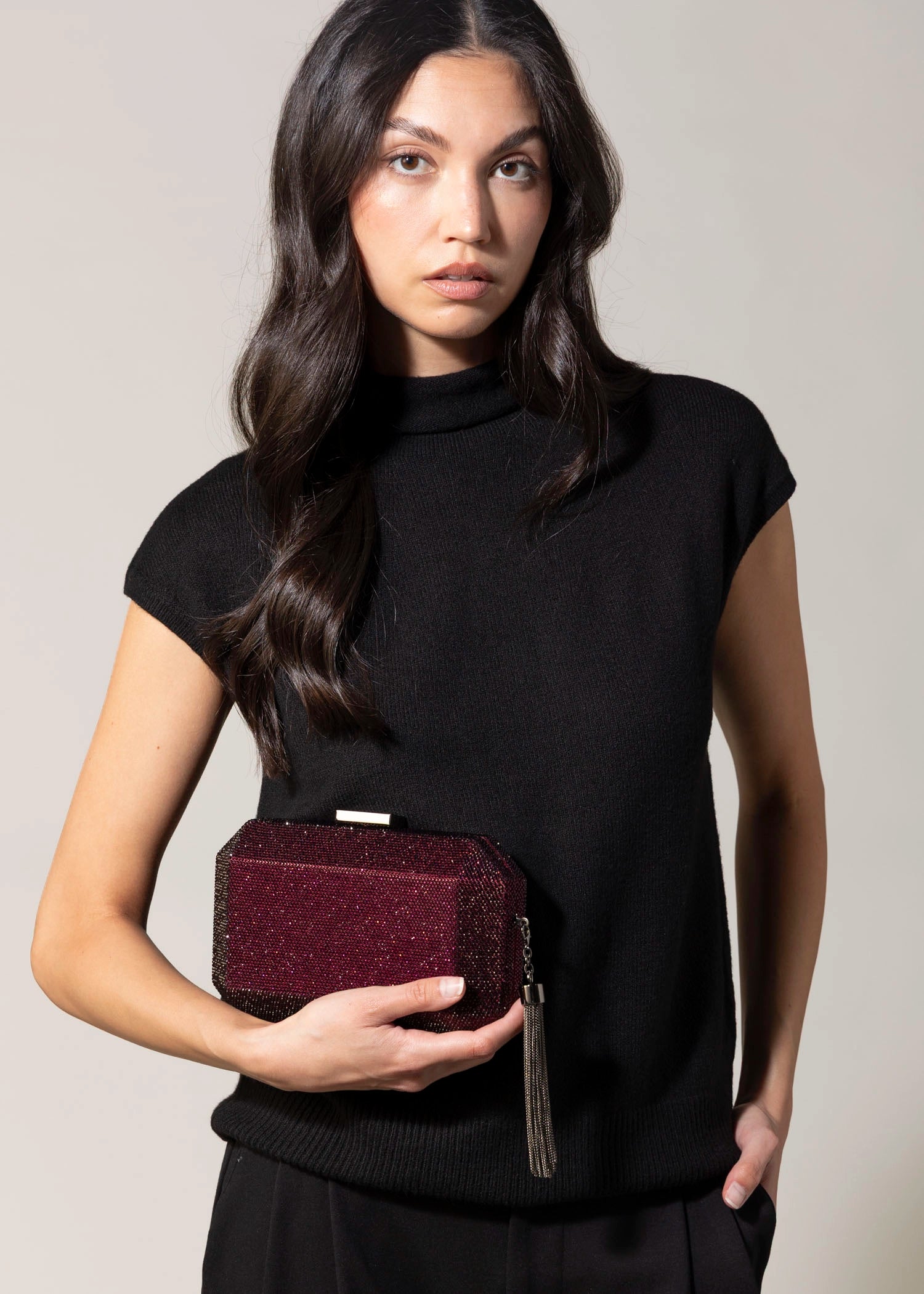swatch_Burgundy olga berg gia crystal clutch