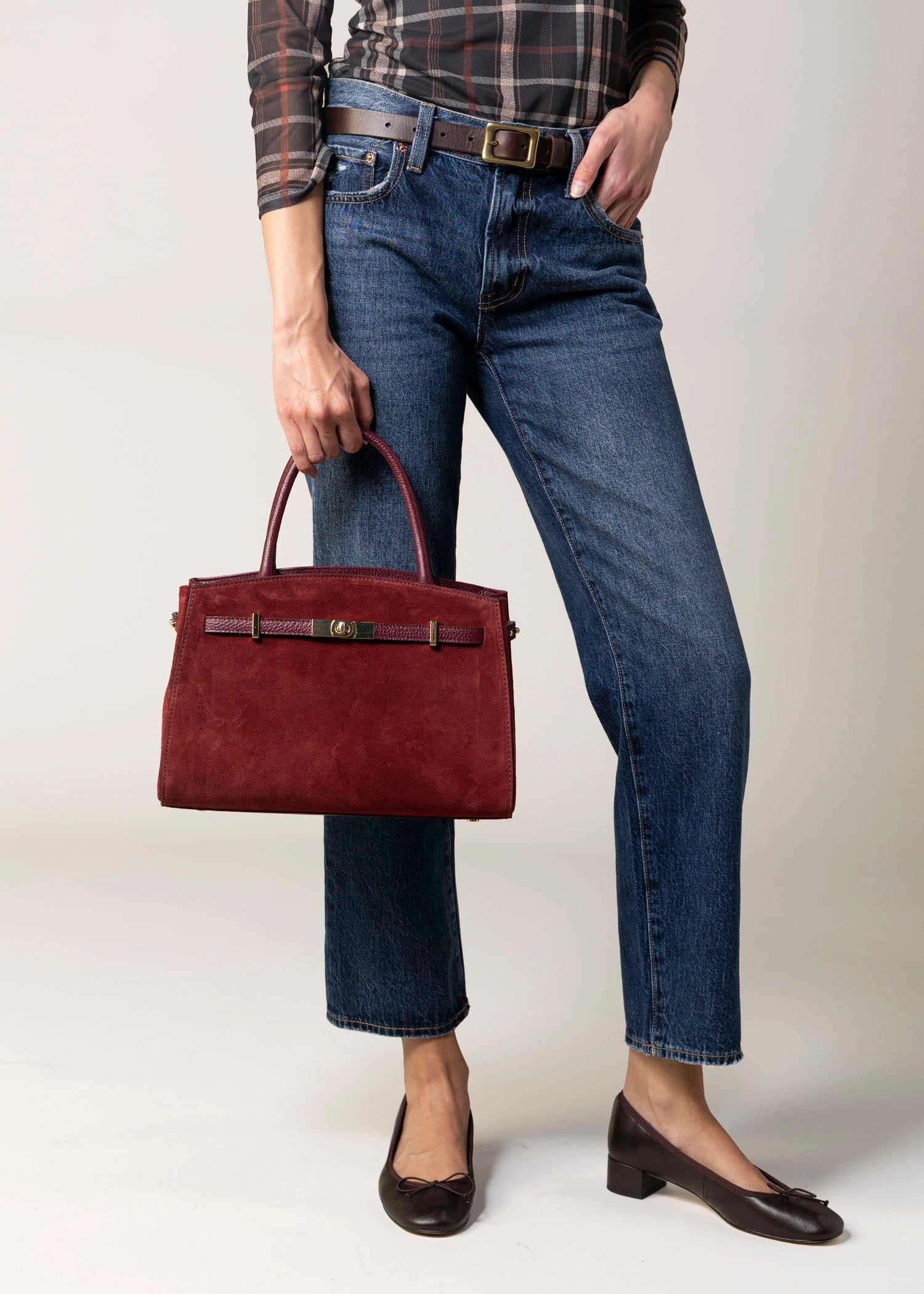 swatch_Burgundy fran italian suede handbag