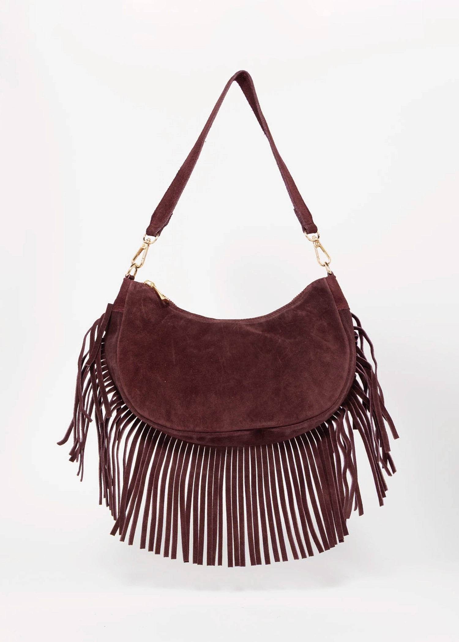swatch_Burgundy demy italian suede fringe hobo bag
