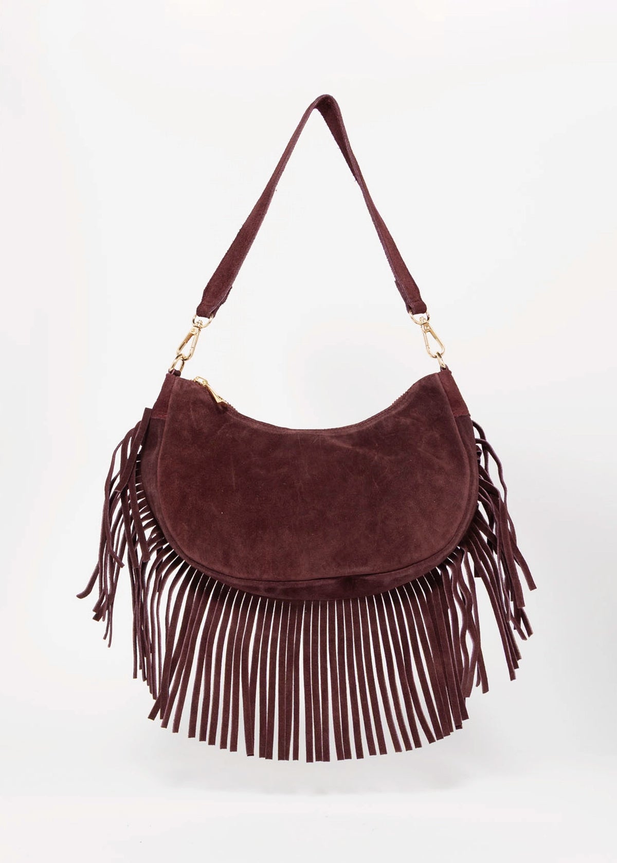 swatch_Burgundy demy italian suede fringe hobo bag