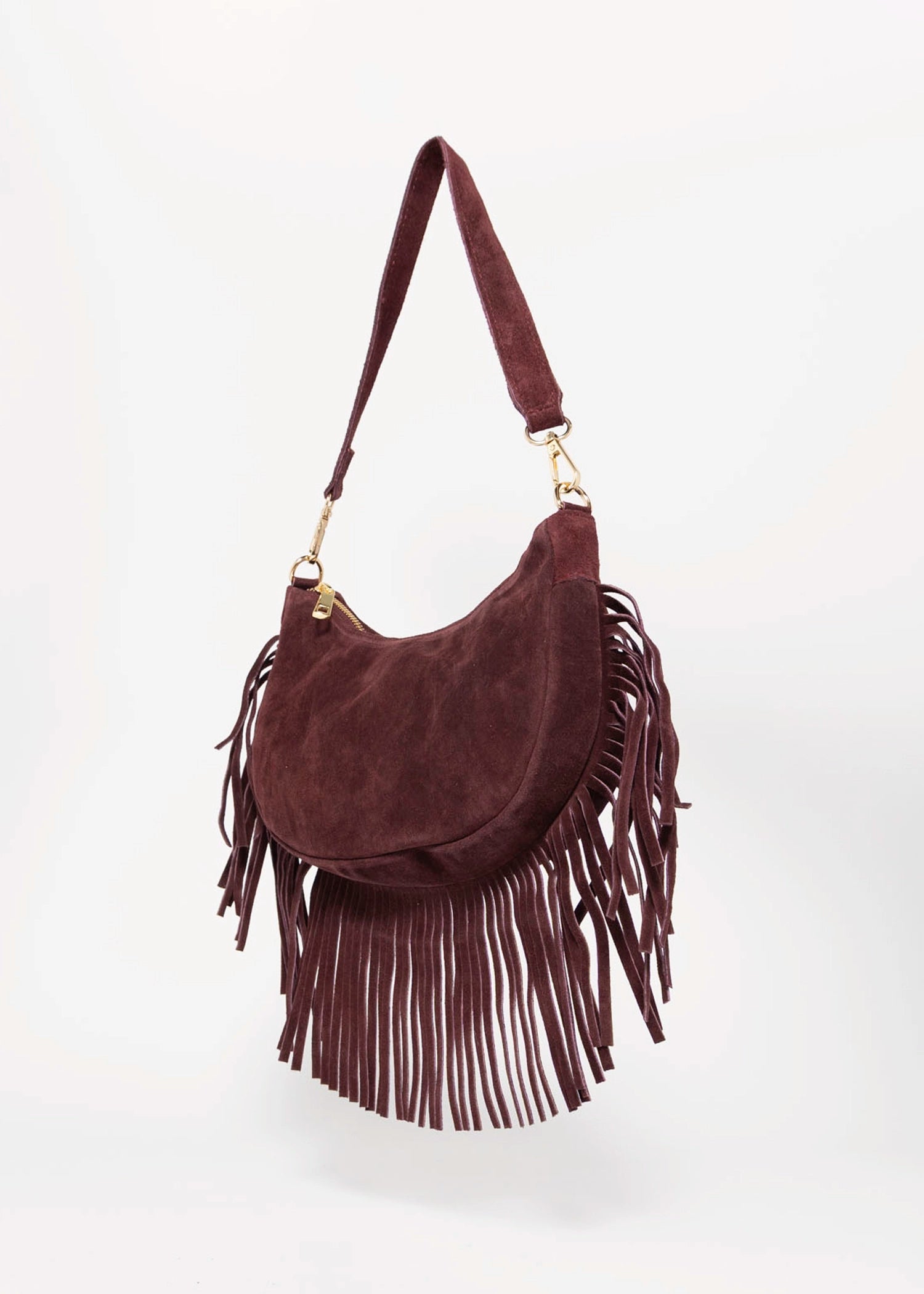 swatch_Burgundy demy italian suede fringe hobo bag