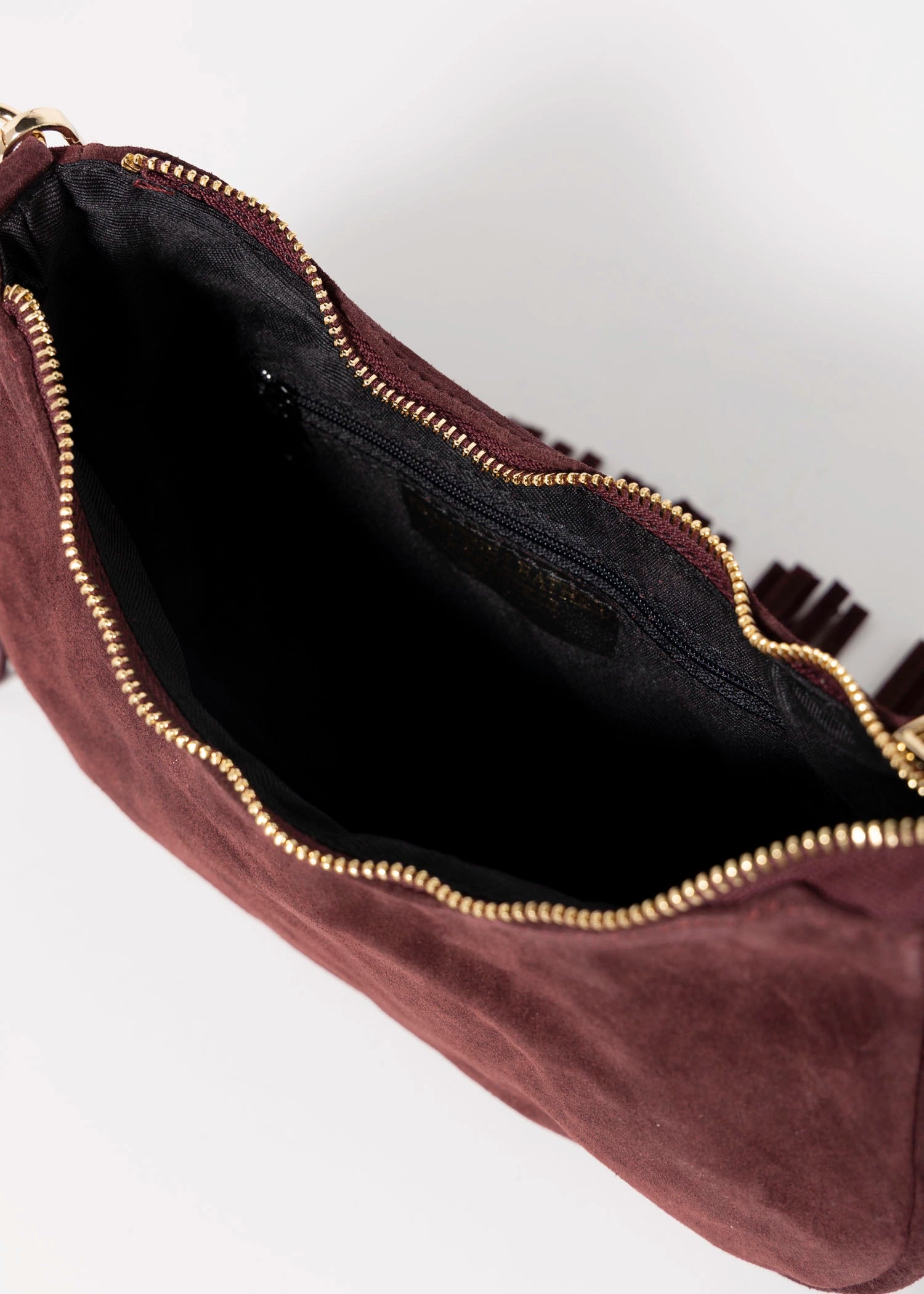 swatch_Burgundy demy italian suede fringe hobo bag