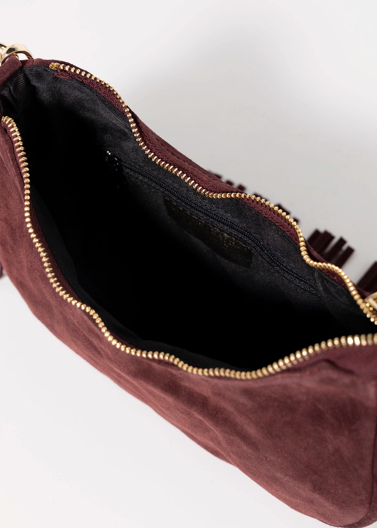 swatch_Burgundy demy italian suede fringe hobo bag