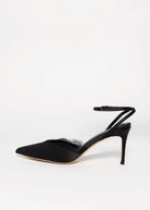 swatch_Black Satin black suede studio lace pump