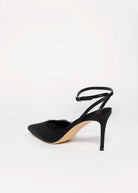 swatch_Black Satin black suede studio lace pump