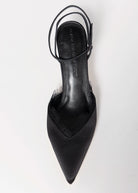 swatch_Black Satin black suede studio lace pump