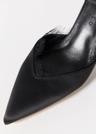 swatch_Black Satin black suede studio lace pump