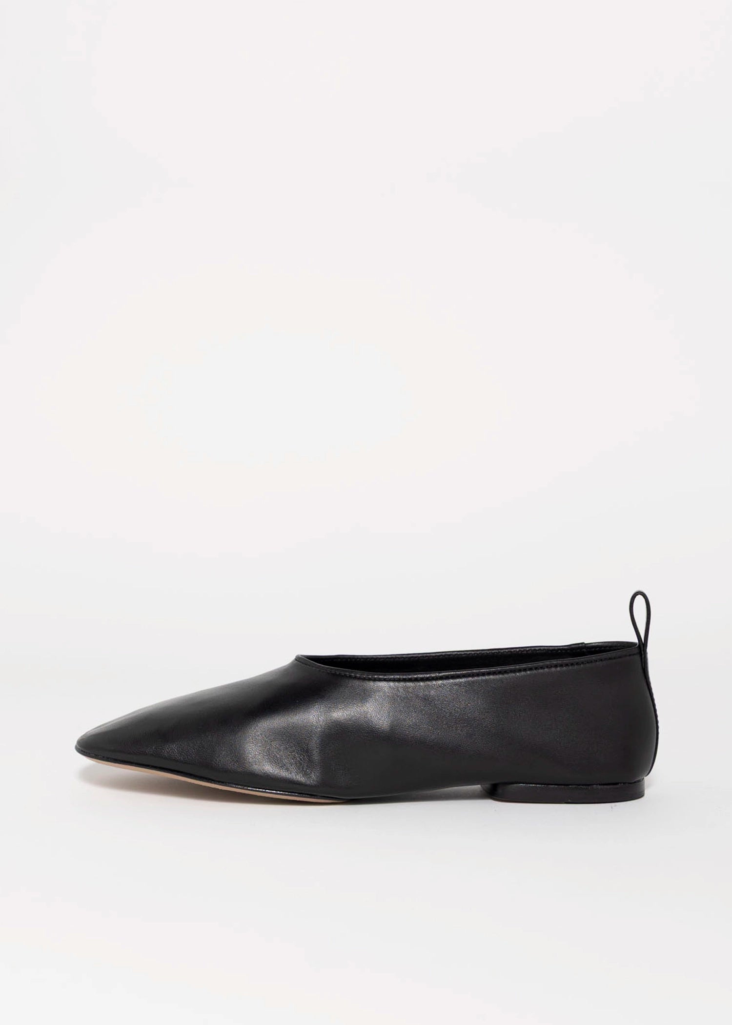swatch_Black Leather schutz hadley flat shoe