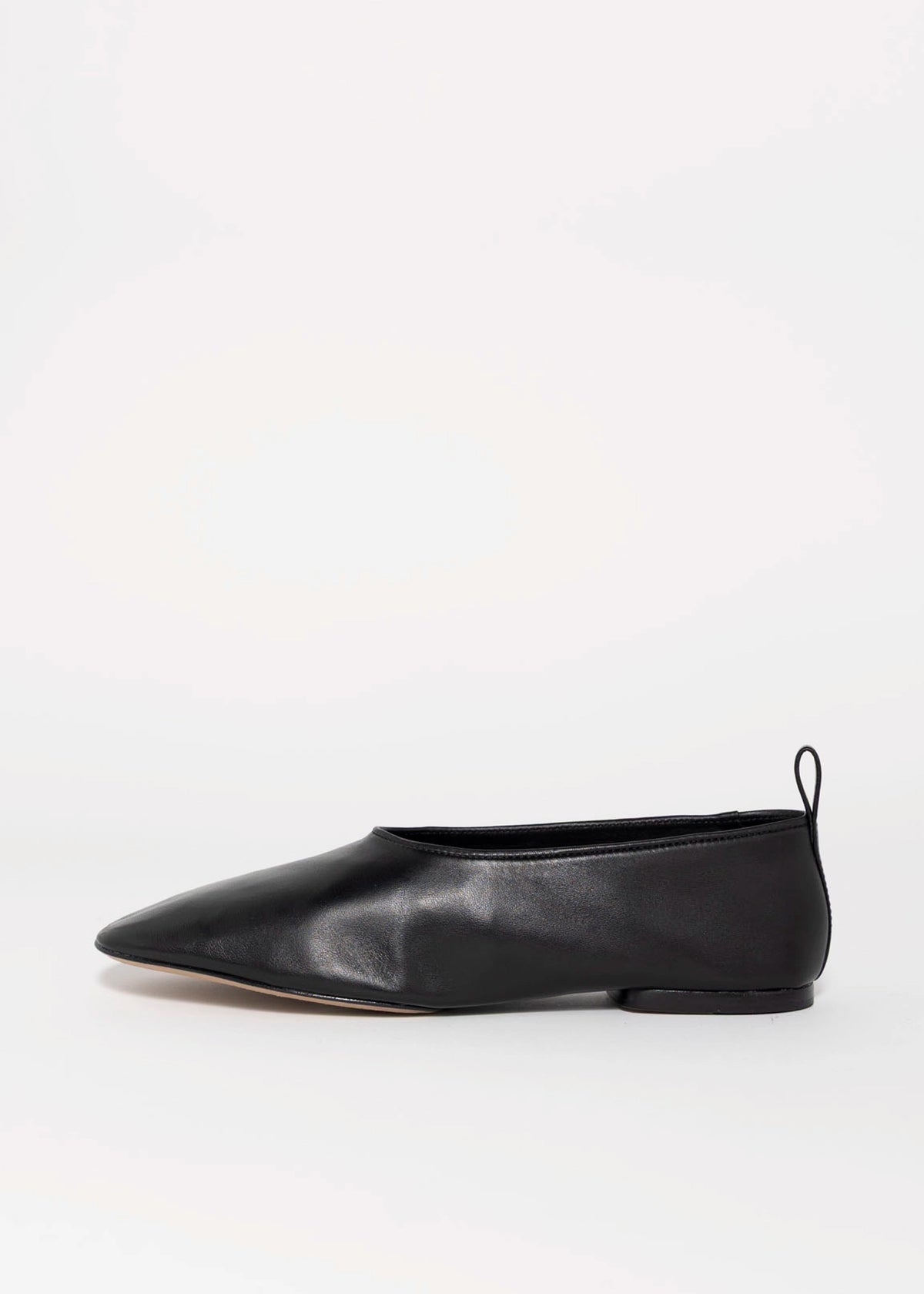 swatch_Black Leather schutz hadley flat shoe