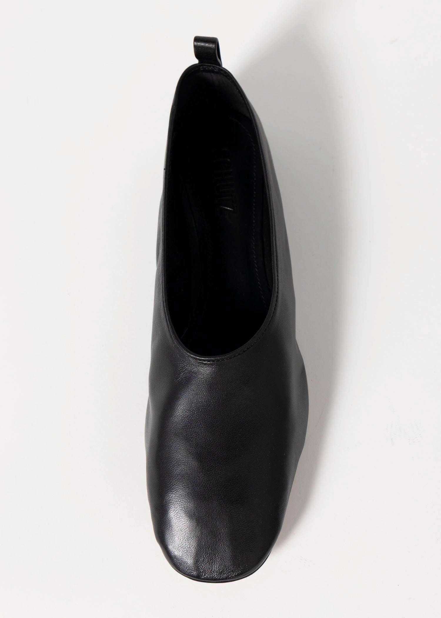 swatch_Black Leather schutz hadley flat shoe