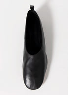 swatch_Black Leather schutz hadley flat shoe