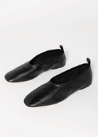 swatch_Black Leather schutz hadley flat shoe