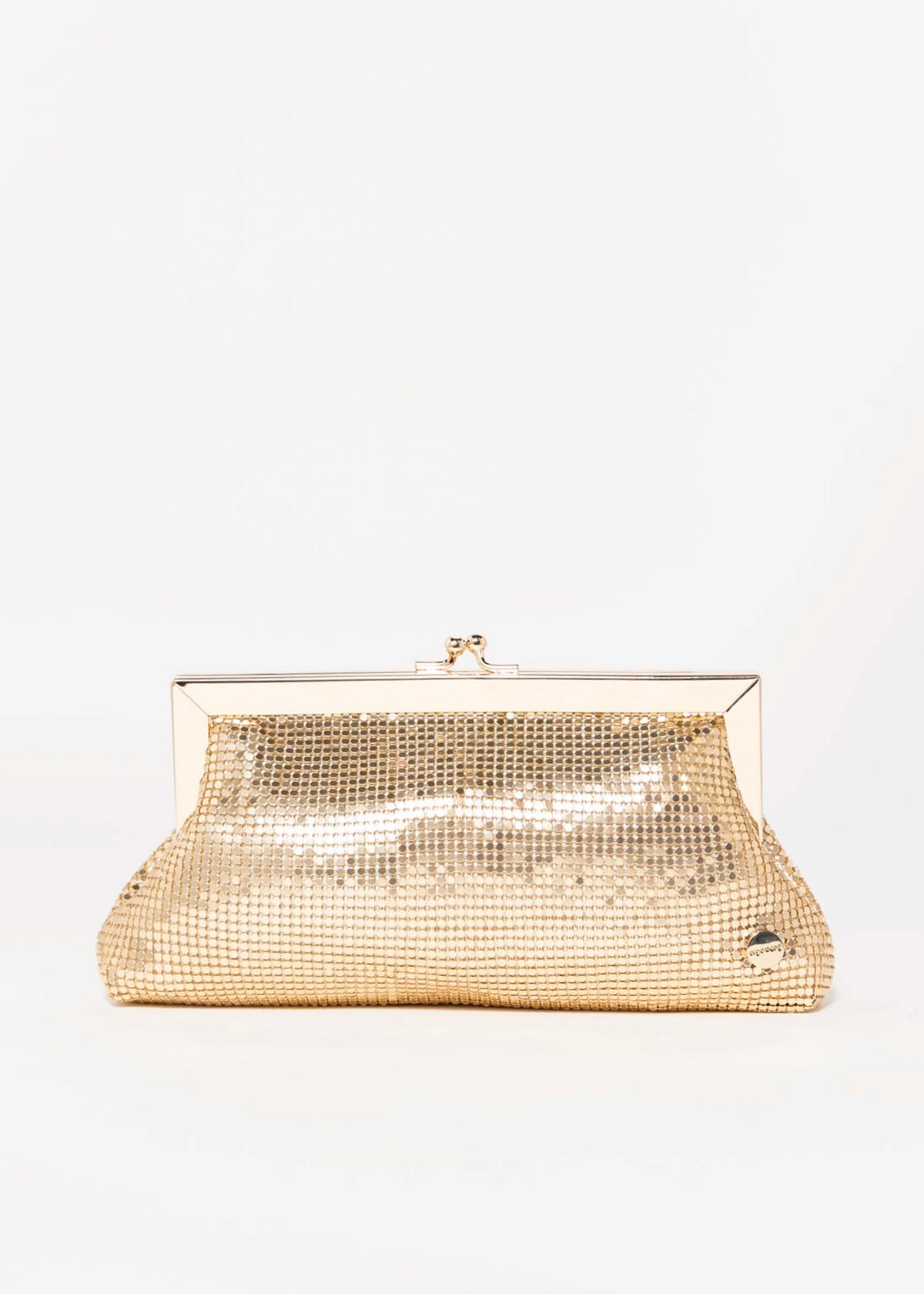 swatch_Gold olga berg zara mesh frame clutch