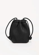 swatchc_Black pleated drawstring bucket bag