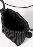 swatchc_Black pleated drawstring bucket bag