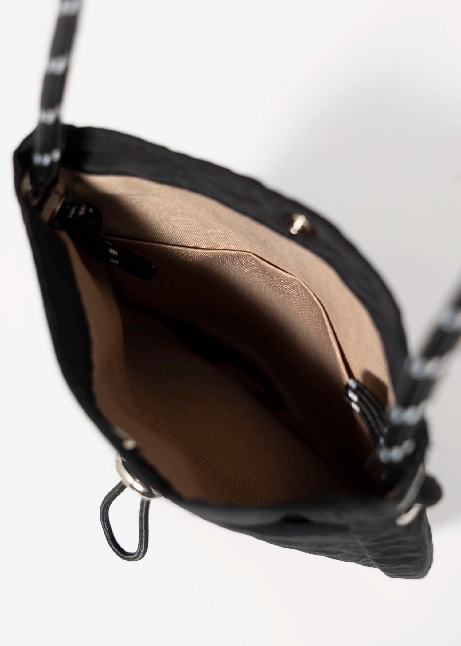 swatch_Black nylon mini crossybody bag
