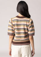 swatch_Brown Multi thml striped short sleeve sweater
