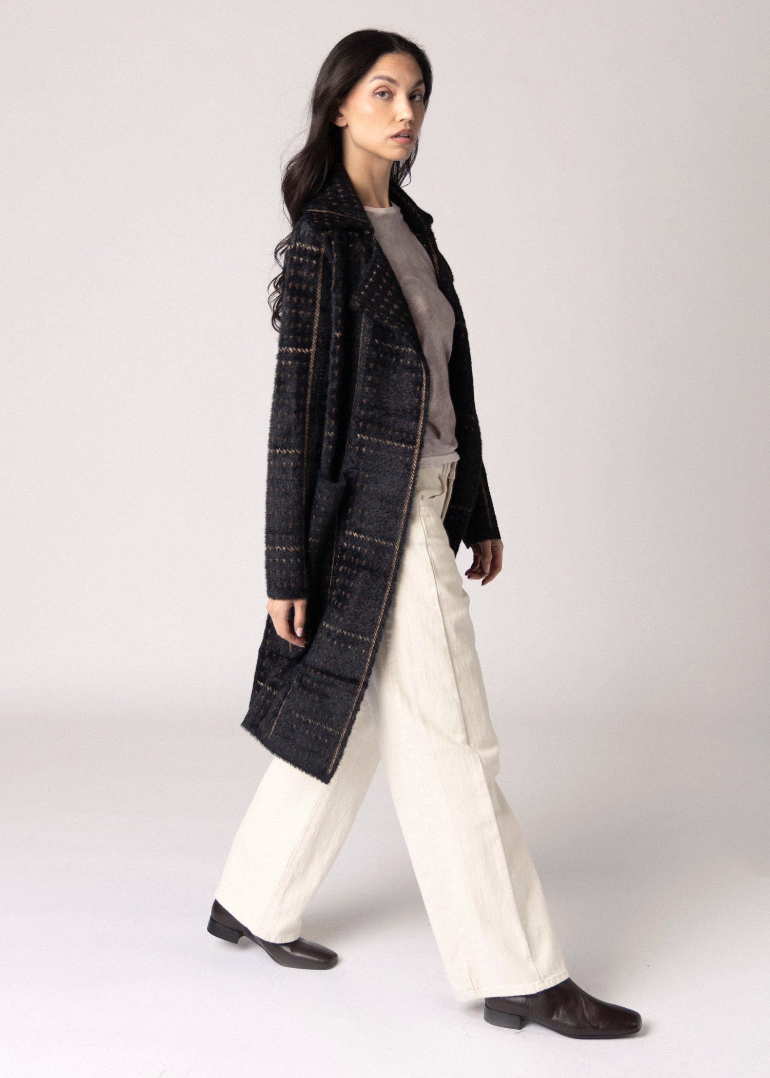 swatch_Black Multi sage the label marceau houndstooth coat
