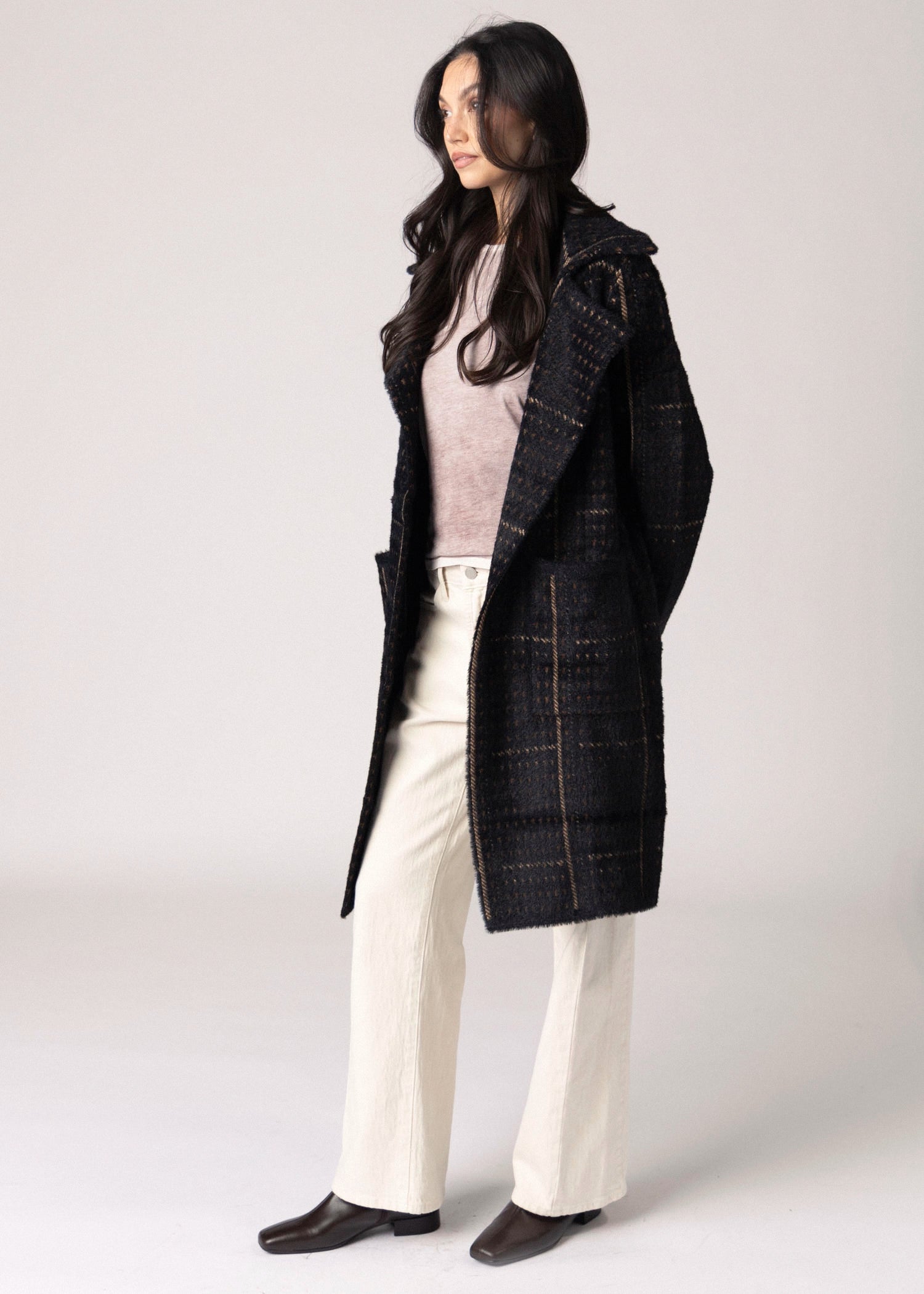 swatch_Black Multi sage the label marceau houndstooth coat