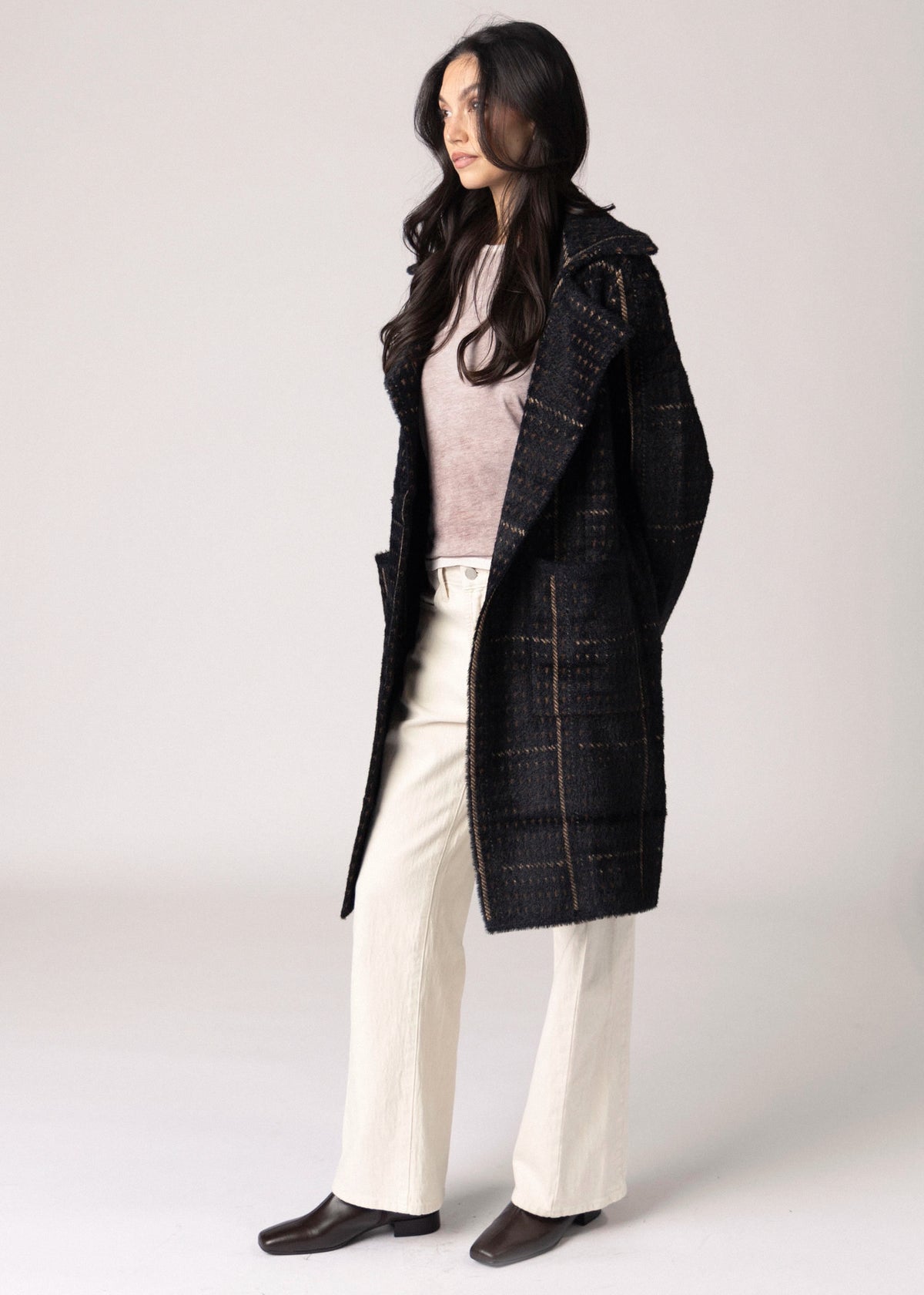 swatch_Black Multi sage the label marceau houndstooth coat