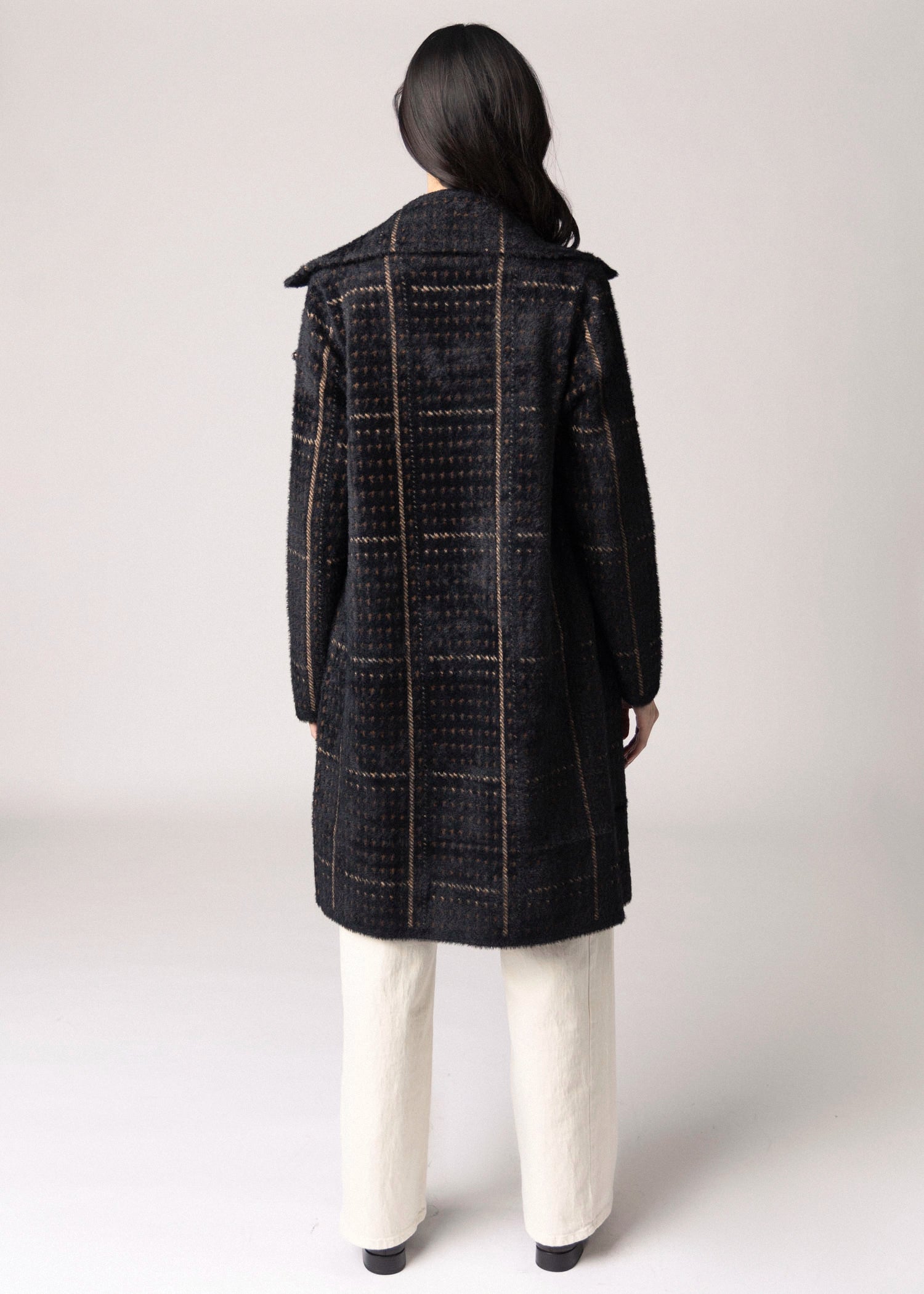 swatch_Black Multi sage the label marceau houndstooth coat