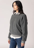 swatch_Dark Heather Grey perfect white tee ziggy oversized sweatshirt