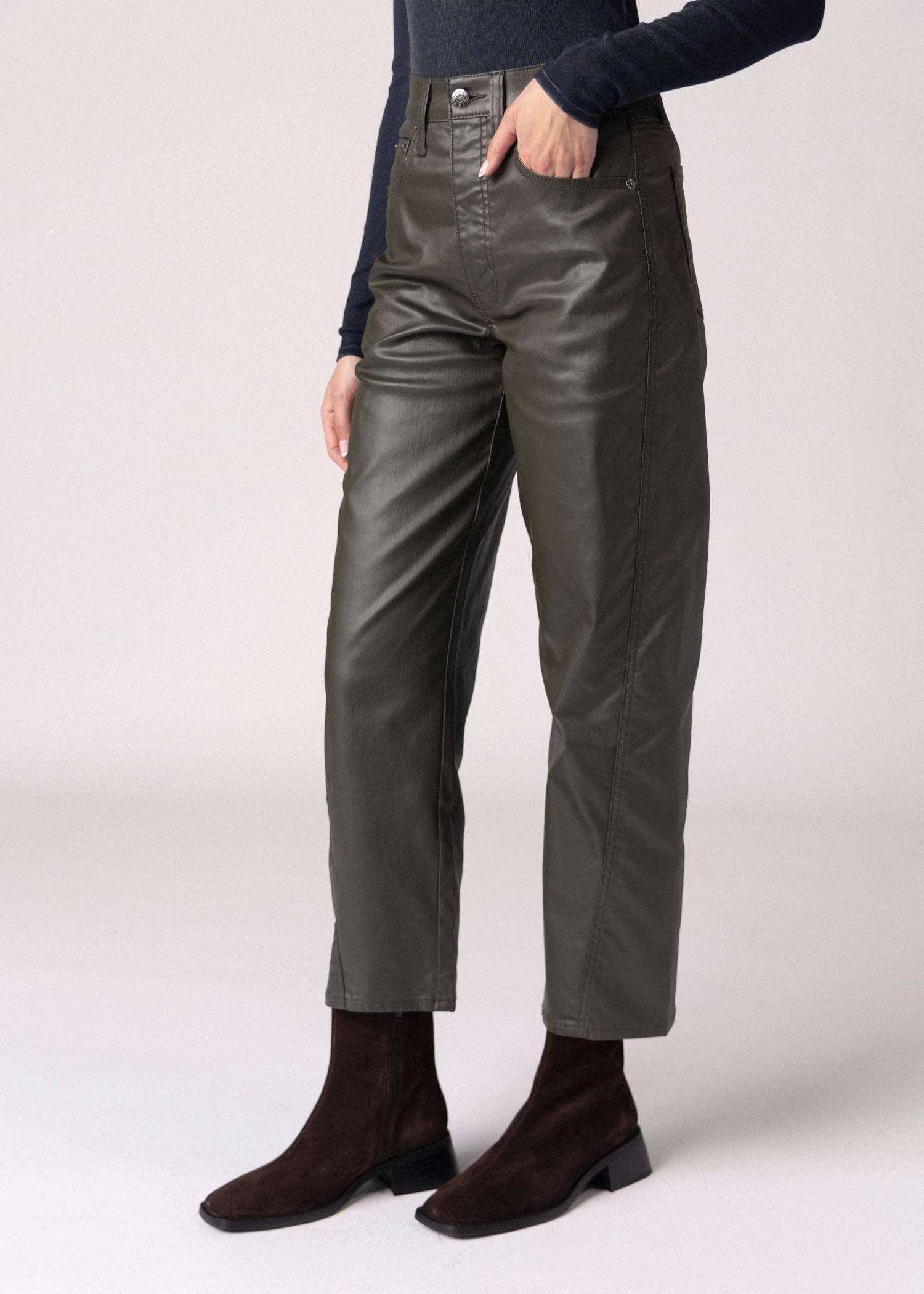 swatch_Fern daze denim westward coated barrel jean