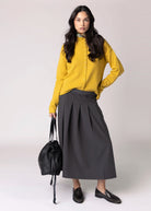 swatch_Charcoal penelope pleated midi skirt