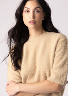 swatch_Tan fuzzy knit cropped sweater