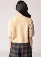 swatch_Tan fuzzy knit cropped sweater