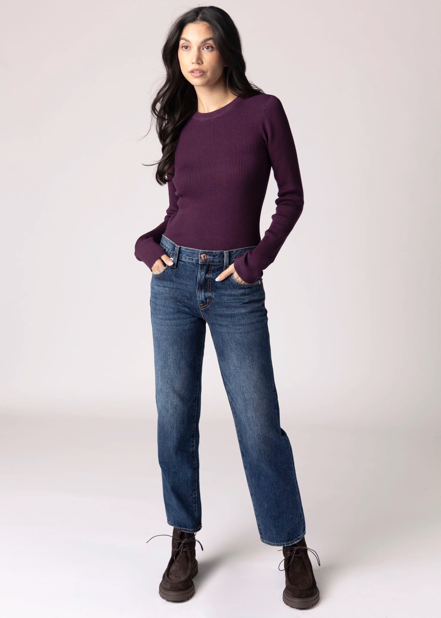 swatch_Eggplant long sleeve ribbed sweater
