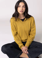 swatch_Mustard lightweight v-neck sweater