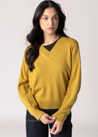 swatch_Mustard lightweight v-neck sweater