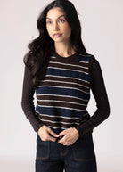 swatch_Navy/Brown stitches and stripes langston striped sweater vest
