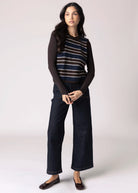 swatch_Navy/Brown stitches and stripes langston striped sweater vest