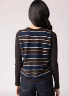 swatch_Navy/Brown stitches and stripes langston striped sweater vest
