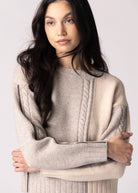 swatch_Taupe/Cream sage the label geneva colorblock sweater