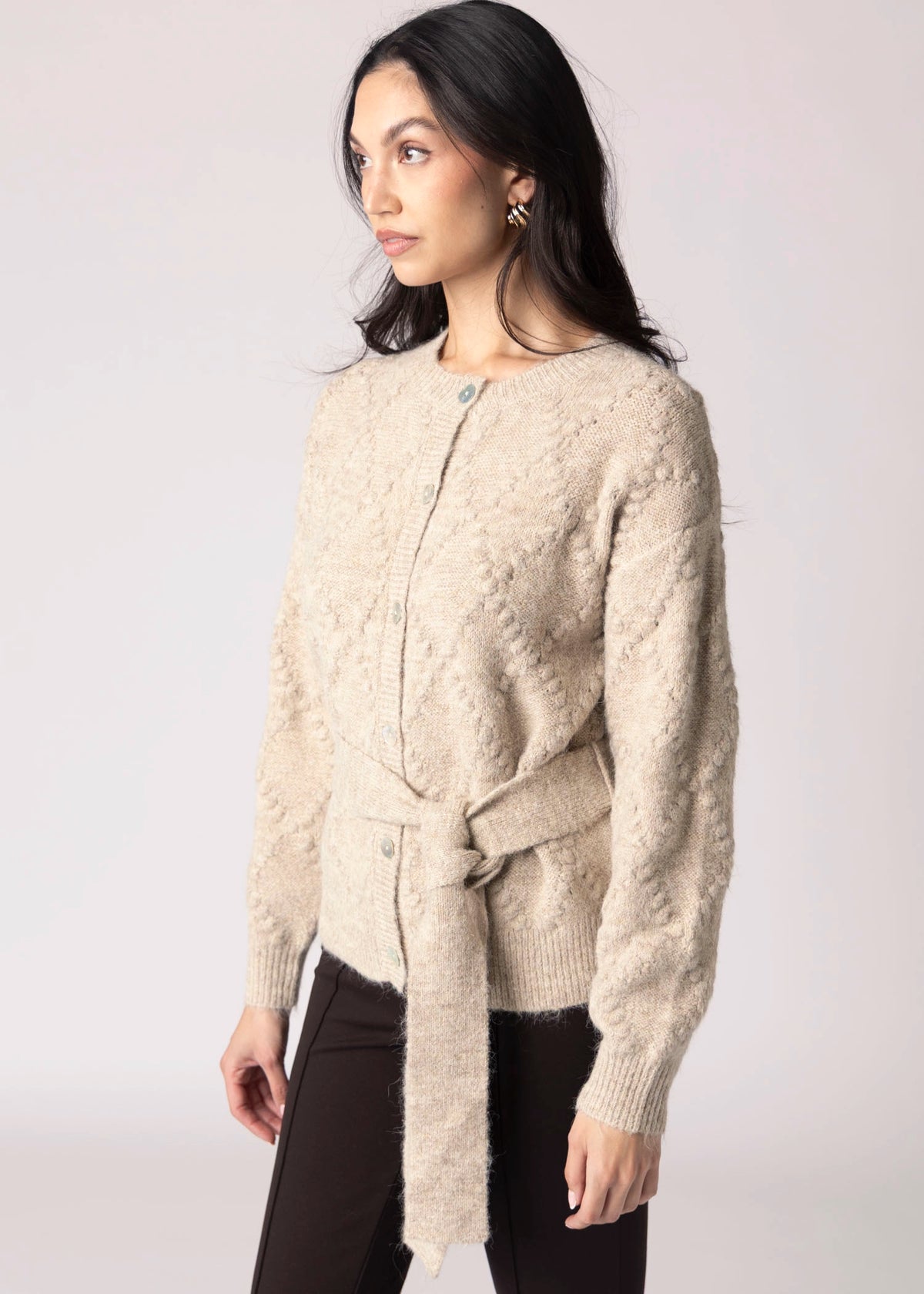 swatch_Almond greylin bonnie belted cardigan
