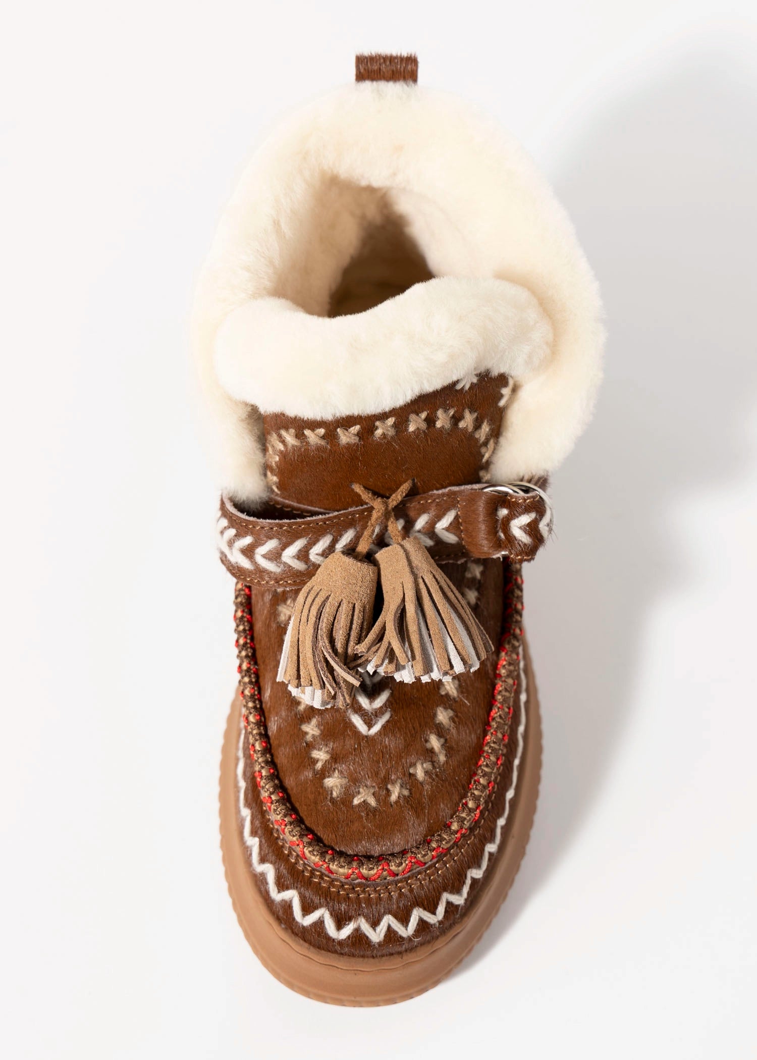swatch_Camel Haircalf nanku l'idea shearling lined booties