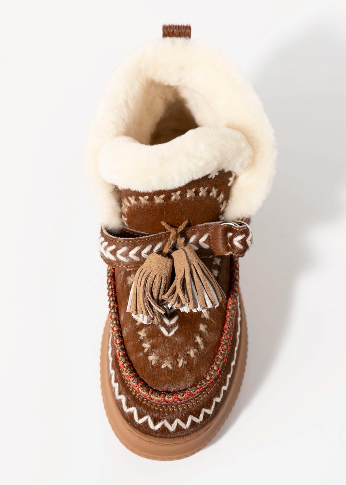 swatch_Camel Haircalf nanku l'idea shearling lined booties
