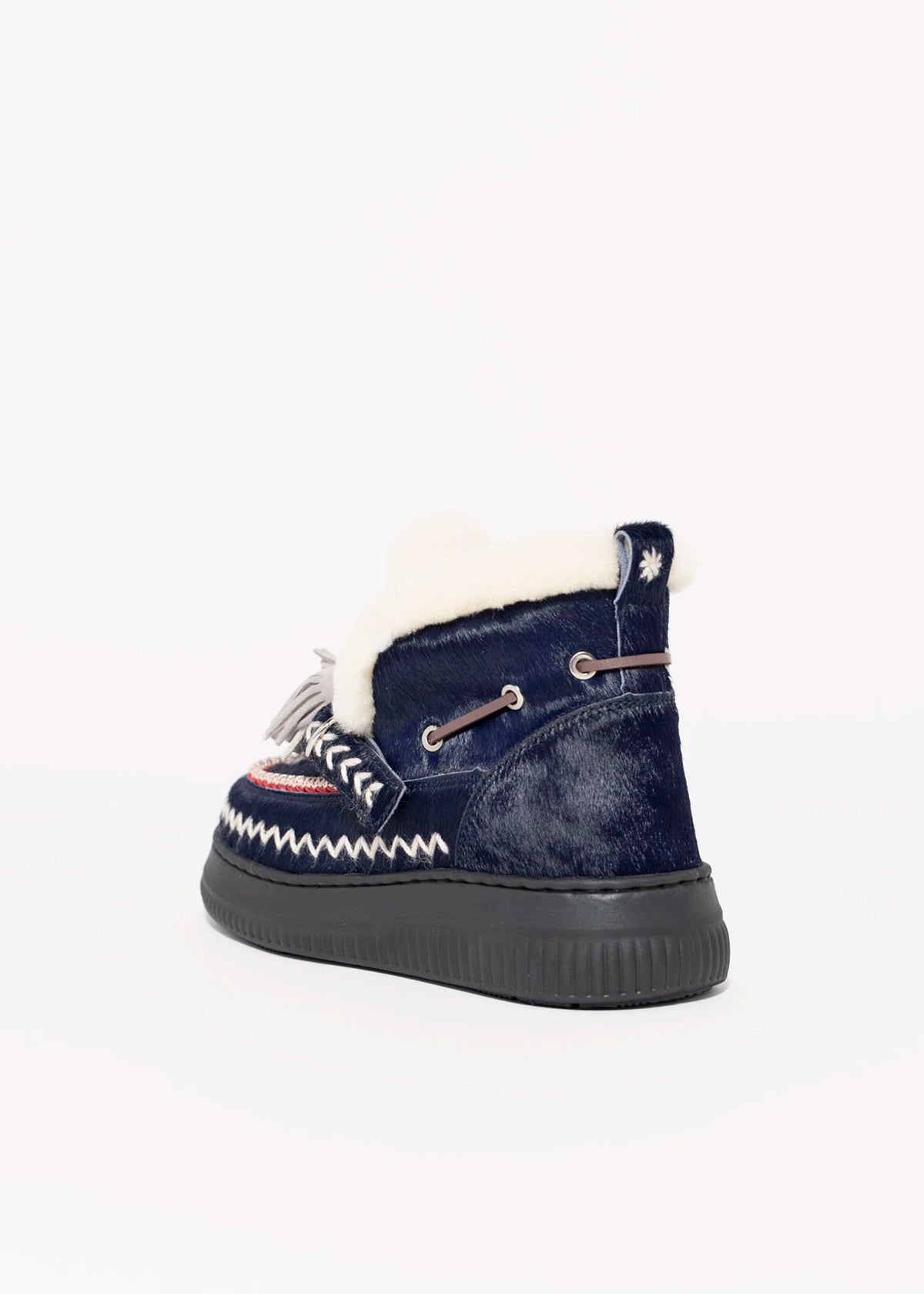 swatch_Navy Haircalf nanku l'idea shearling lined booties