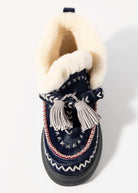 swatch_Navy Haircalf nanku l'idea shearling lined booties