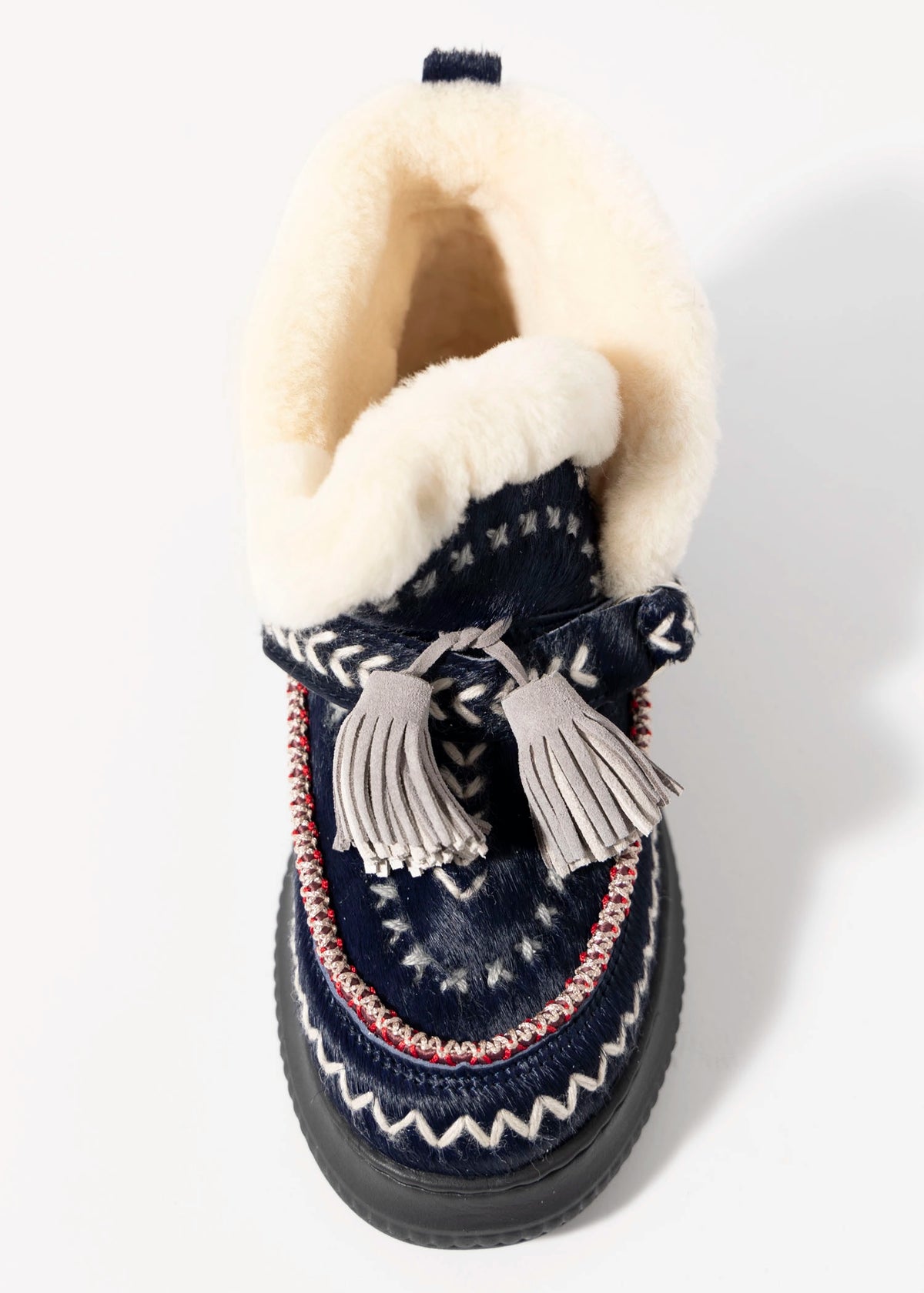 swatch_Navy Haircalf nanku l'idea shearling lined booties