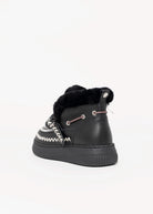 swatch_Black Leather nanku l'idea shearling lined booties