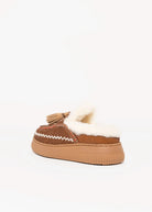 swatch_Camel Haircalf nanku l'idea shearling lined mule