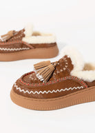 swatch_Camel Haircalf nanku l'idea shearling lined mule