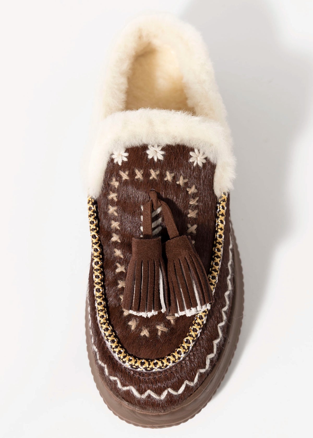 swatch_Coffee Haircalf nanku l'idea shearling lined mule