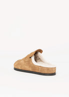 swatch_Tan Suede nova roma shearling lined clog