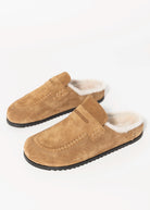 swatch_Tan Suede nova roma shearling lined clog