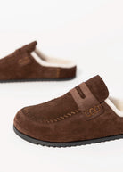 swatch_Brown Suede nova roma shearling lined clog